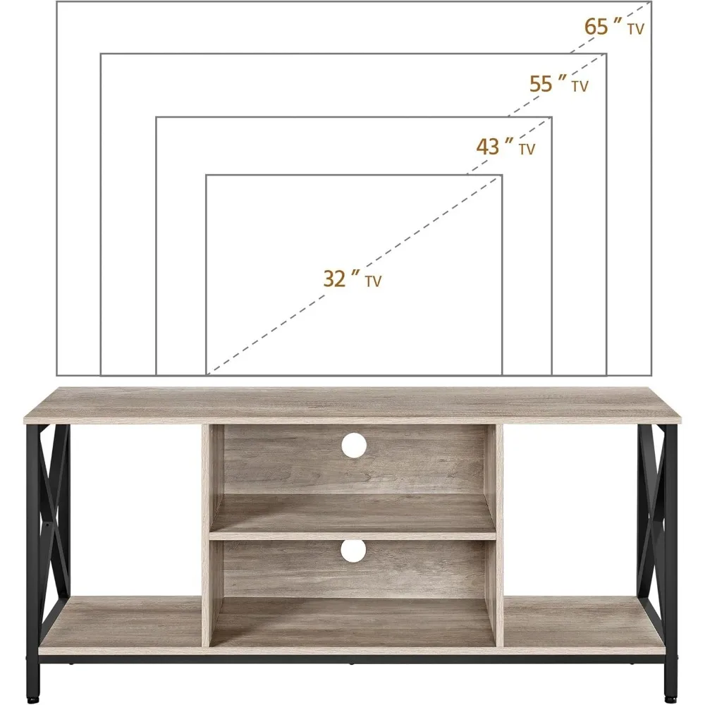 4-Piece Living Room Furniture Sets 2Pcs 3 Tier Sofa Side End Table 41.5 Inch Lift Top Coffee Table 60 Inch TV Stand Gray