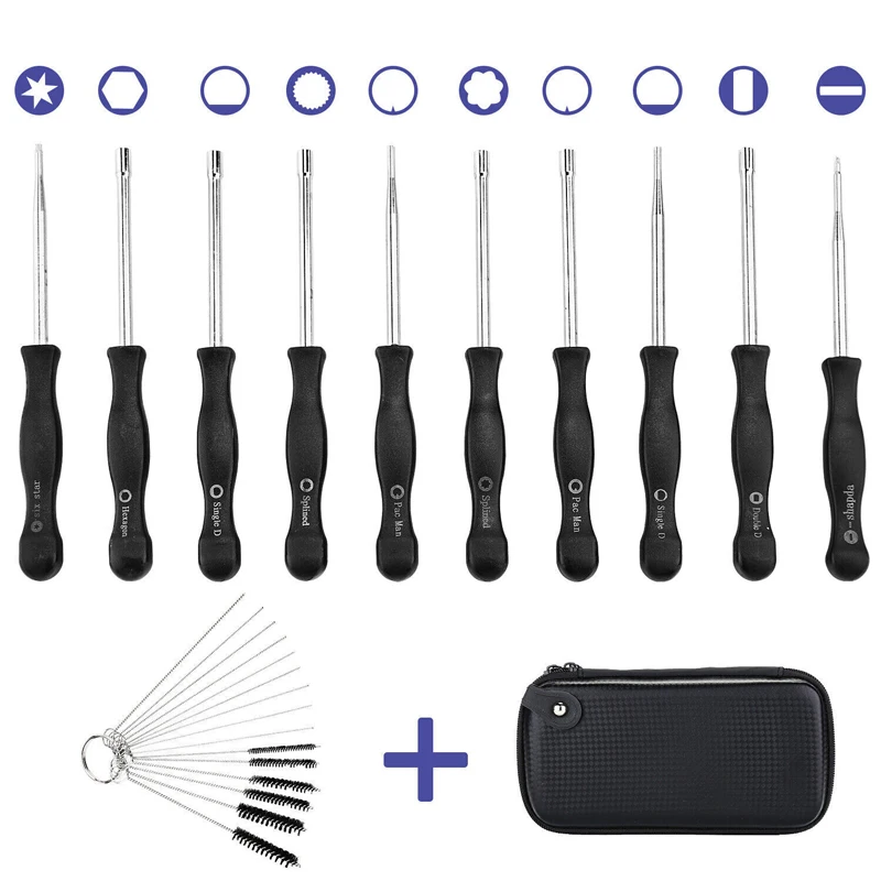 Carburetor Repair Tool Kit 25Pcs Screwdriver Splined & Brush Kit for Chainsaw Carb Carburetor Adjusting Engine Trimmer Weedeater carburetor repair tool kit carburetor repair tool