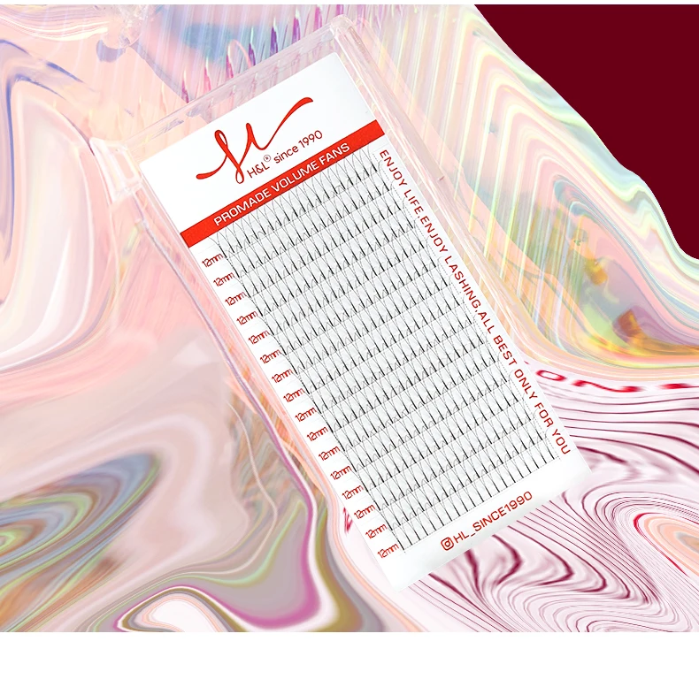 H&L SINCE 1990 Vorgefertigte Volumenfächer mit langem Stiel, 3D 4D 5D, langer Stiel, russisches Volumen, professionelle Wimpernverlängerung, künstlicher Nerz – Detail 13