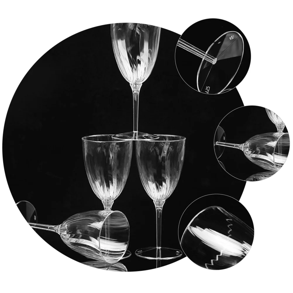 Red Glasses Disposable Plastic Flutes Cocktail Goblet Drinking Wedding Party Bar