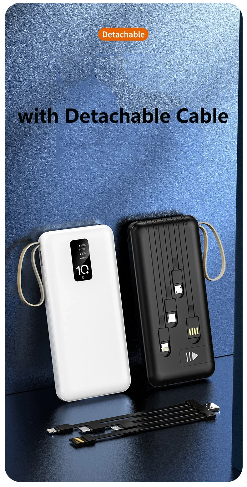 Portable Power Bank With Built-in Cable For Smartphones Fast Charge_voghion.com