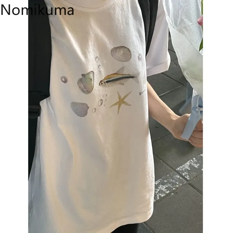 

Vintage Oversized Tshirts Women Clothing Graffiti O-neck Summer White Tees 2023 Ropa Mujer Chic Casual Korean Y2k T Shirt Tops