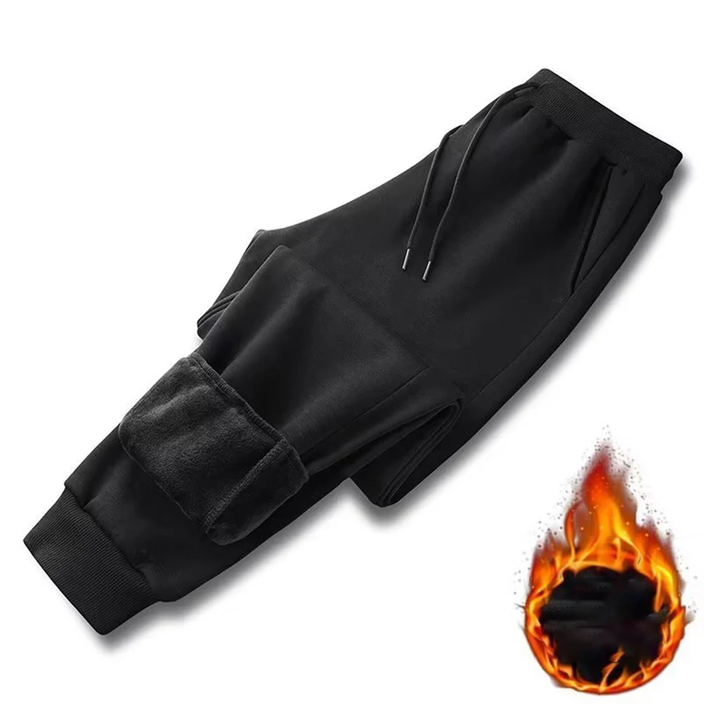 

Mens Winter Active Jogger Pants Sherpa Lined Sweatpants Fleece Track Pants Black Grey Suitable for Workwear
