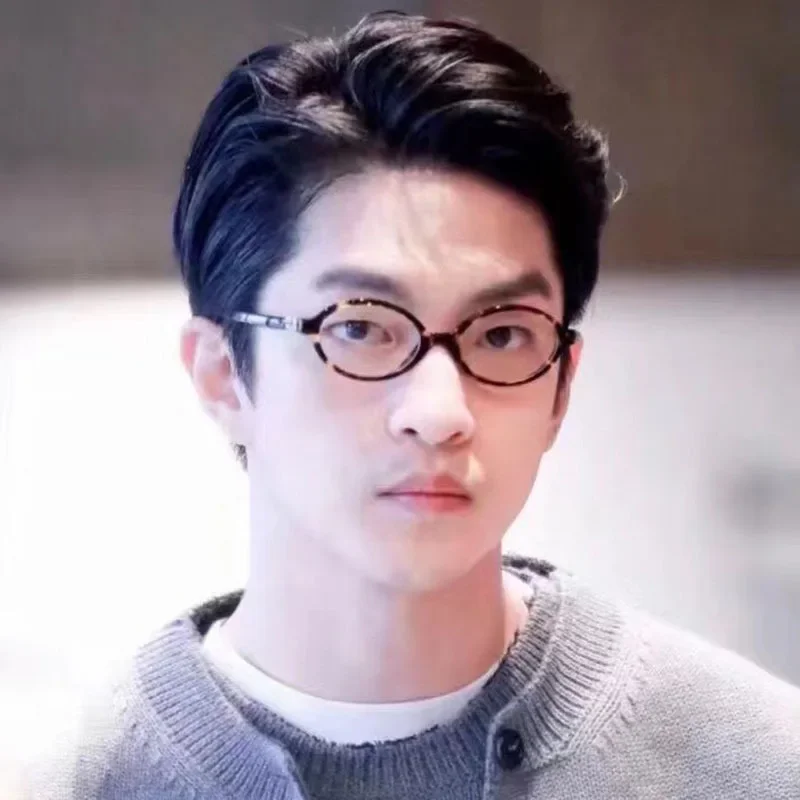Zhang Yuan English Version Vintage Oval Glasses Frame Fashionable Smooth Luminous Glasses For Men Women Bookworm Glasses 3