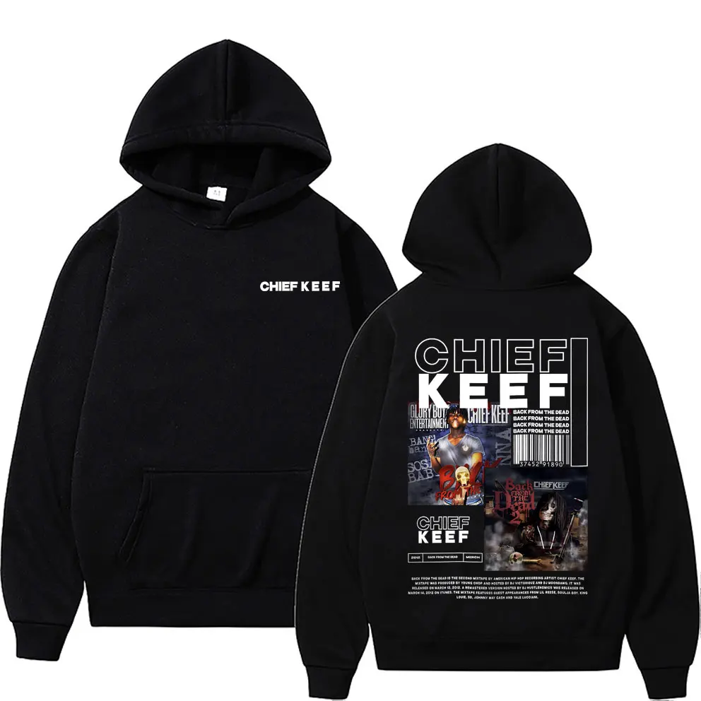 

Rapper Chief Keef Back From The Dead Album Graphic Hoodie Men Hip Hop Oversized Vintage Sweatshirt Male Fleece Cotton Hoodies