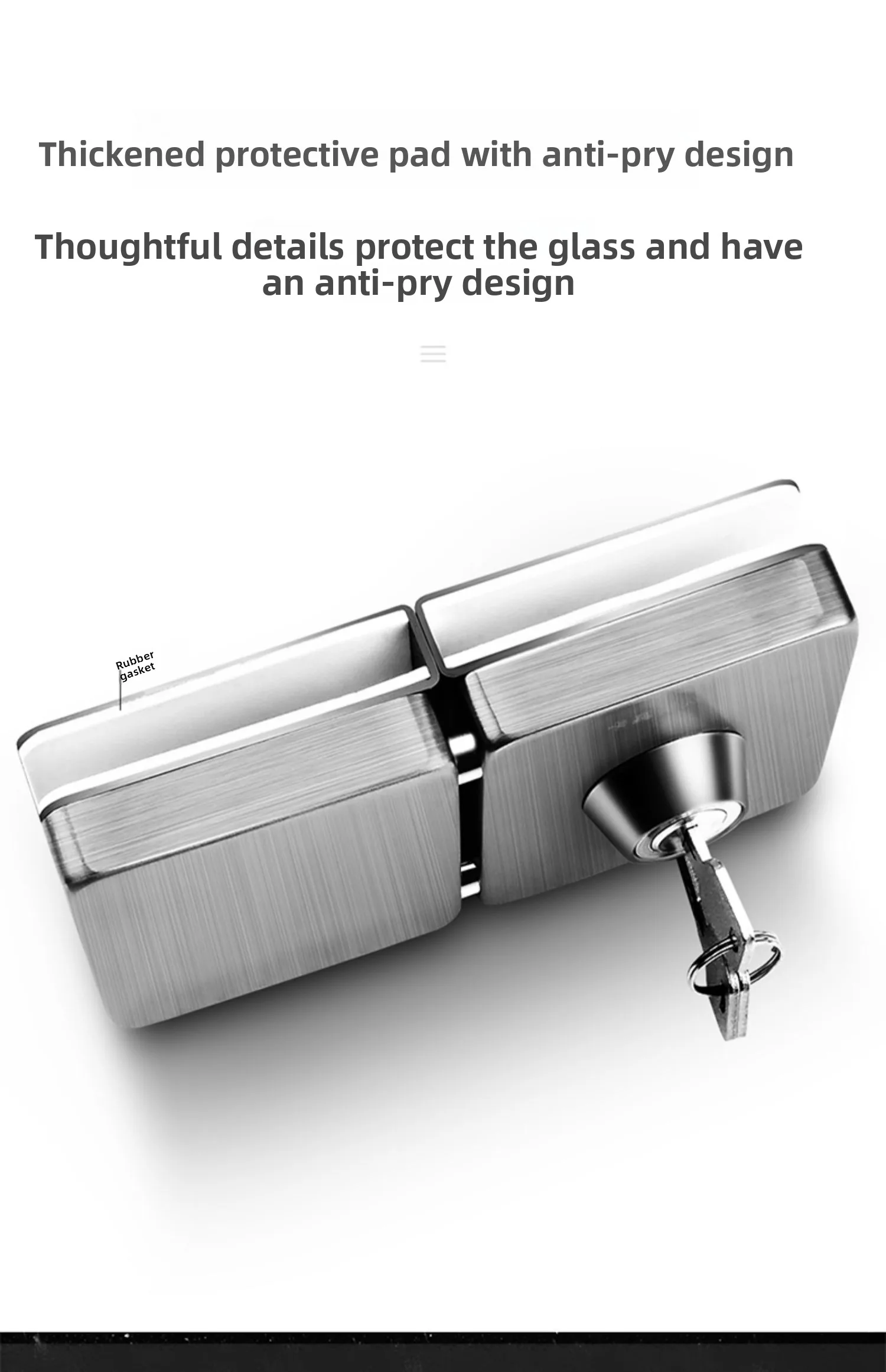 No-Drill 304 Stainless Steel Glass Door Lock Single/Double Door for Tempered Sli