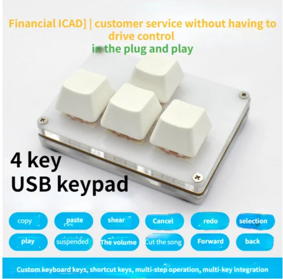 Mini-Keyboard-4-Arrow-Keys-Up-Down-Left-and-Right-WASD-Keypad-Custom ...