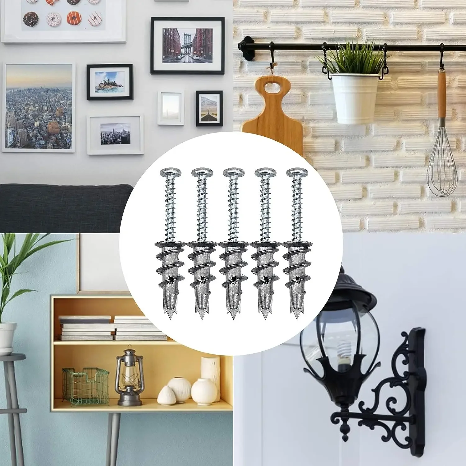 Zinc Alloy Plasterboard Drywall Anchor Self-Drilling Wall Plug with Tapping Screw Hollow Wall Bolt 120Pcs drywall anchor kit self tapping screws drywall anchor hollow wall anchor set