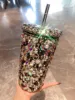500ml Big Bling Rhinestone Sparkle DIY Handmade Stainless Steel Luxury Car Cup with Straw 6
