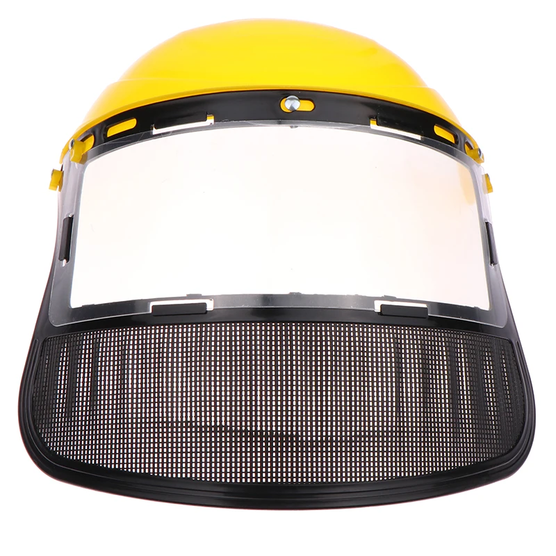 Garden Grass Trimmer Safety Helmet Hat With Full Face Mesh Protective Mask For Logging Brush Cutter Forestry Protection