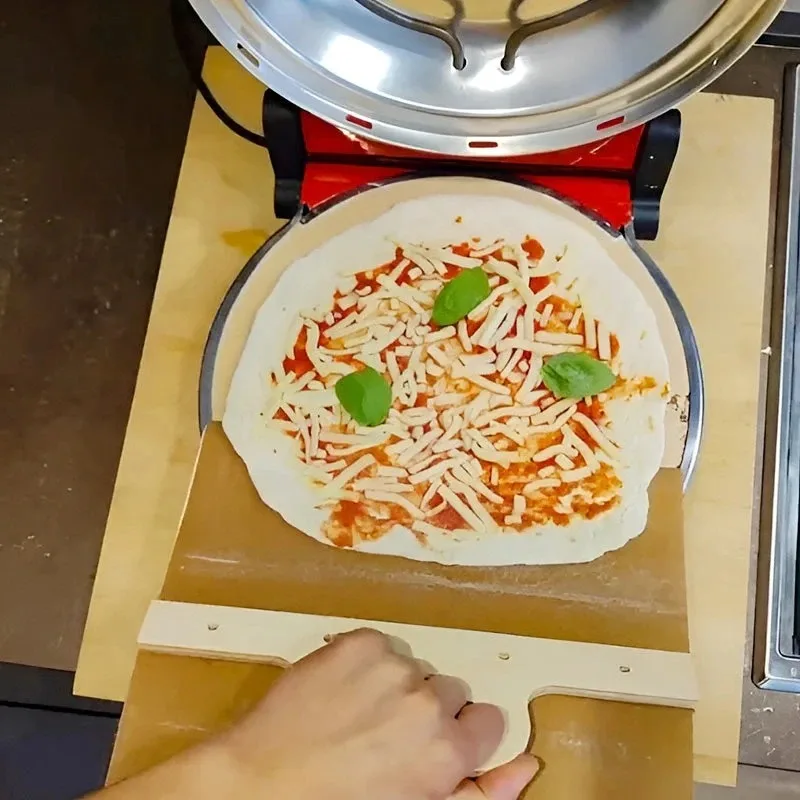 Sliding Pizza Peel Shovel Kitchen Baking Tool Foldable Wooden Handle Transfer Tray Multi functional Pizza Spatula Paddle
