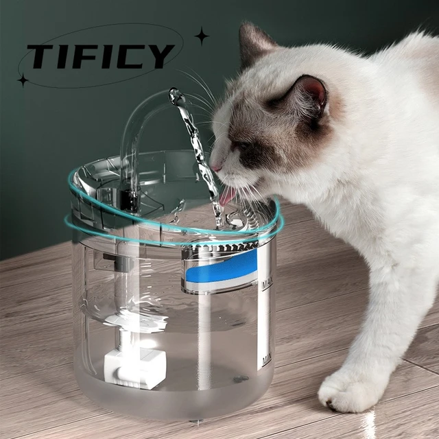 Fuente para gatos con sensor de movimiento, silenciosa Gris