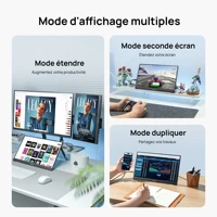 ARZOPA 15.6 pouces moniteur Portable FHD 1080P IPS USB-C mini-hdmi deuxième écran externe pour PC/MAC/téléphone/Xbox/PS A1 4