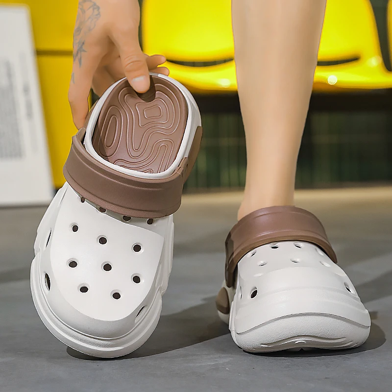 Mens Non-Slip Thick-Soled Sandals - Breathable Casual Beach Slippers