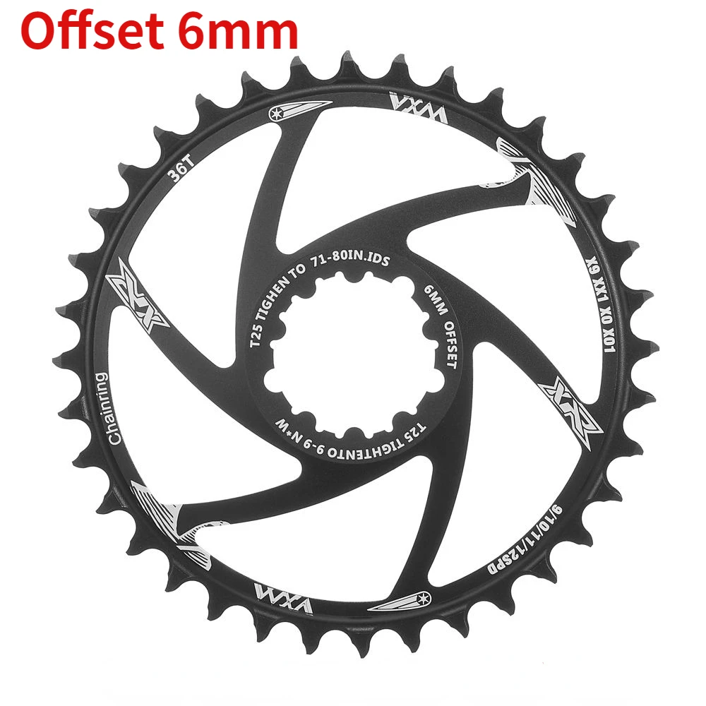 VXM Fahrrad Kettenblatt 1/3/6mm Offset MTB Fahrrad Rennrad 30/32/34/36/38/40T Kettenblatt ForGXP 9/10/11/12 Geschwindigkeit Kurbelgarnitur – Detail 5