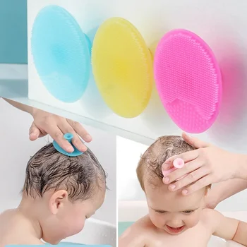 Baby Silicone Shampoo Brush - Gentle Hair Washing & Scalp Massage Brush for Infants & Kids - Soft Shower Head Cleaning Brush