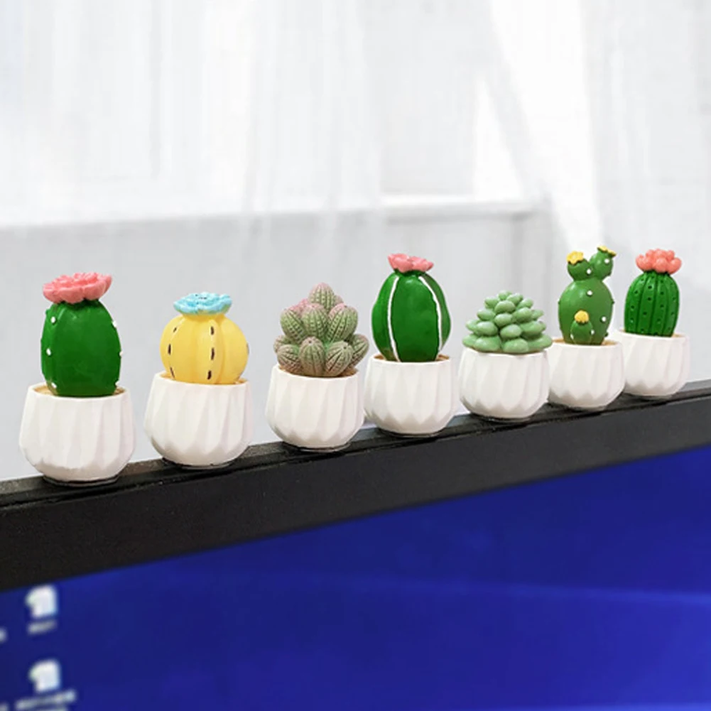 귀여운 다육 식물 자석 메시지 스티커, 3D 주방 냉장고 자석 단추 선인장 장식, 자동차 인테리어 액세서리