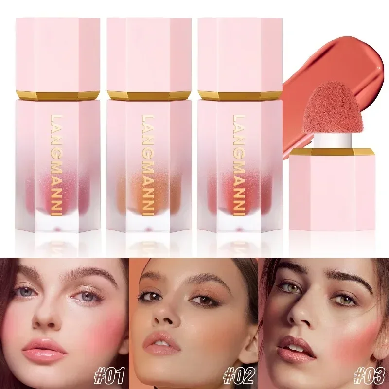 Liquid Blush 8 Colors Waterproof Multi-purpose Facial Nourishing Blush Stick Cheek Natural Blusher Korean Makeup for Women