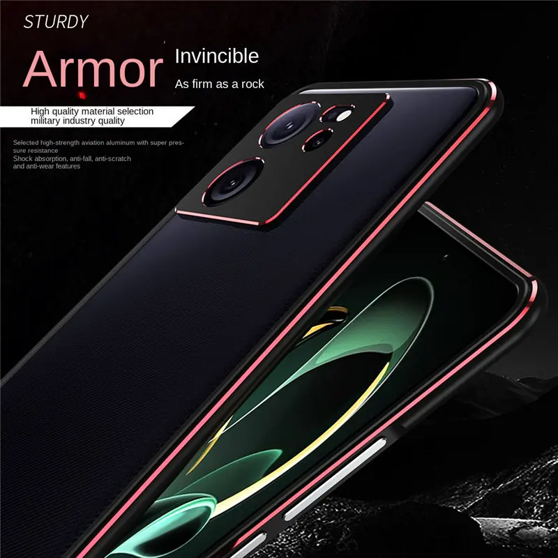 For Xiaomi 13T Pro 13TPro Case Deluxe bumper Ultra Thin Aluminum Shockproof Metal Frame Hard Cover for Xiaomi Mi 13T Xiaomi13T