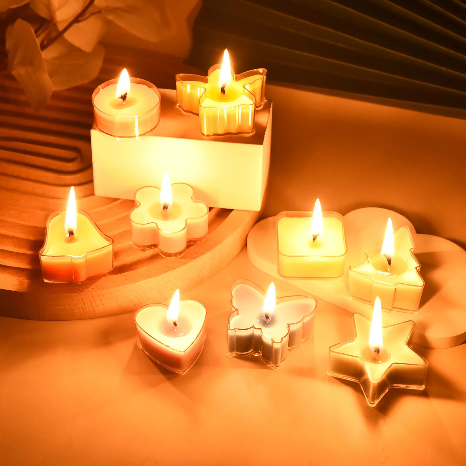 5Pcs/Pack DIY Candle Making Mold Heart Shaped Small Candle Love PC Box Plastic Flame Retardant Wax Box Acrylic Tea Wax Mould