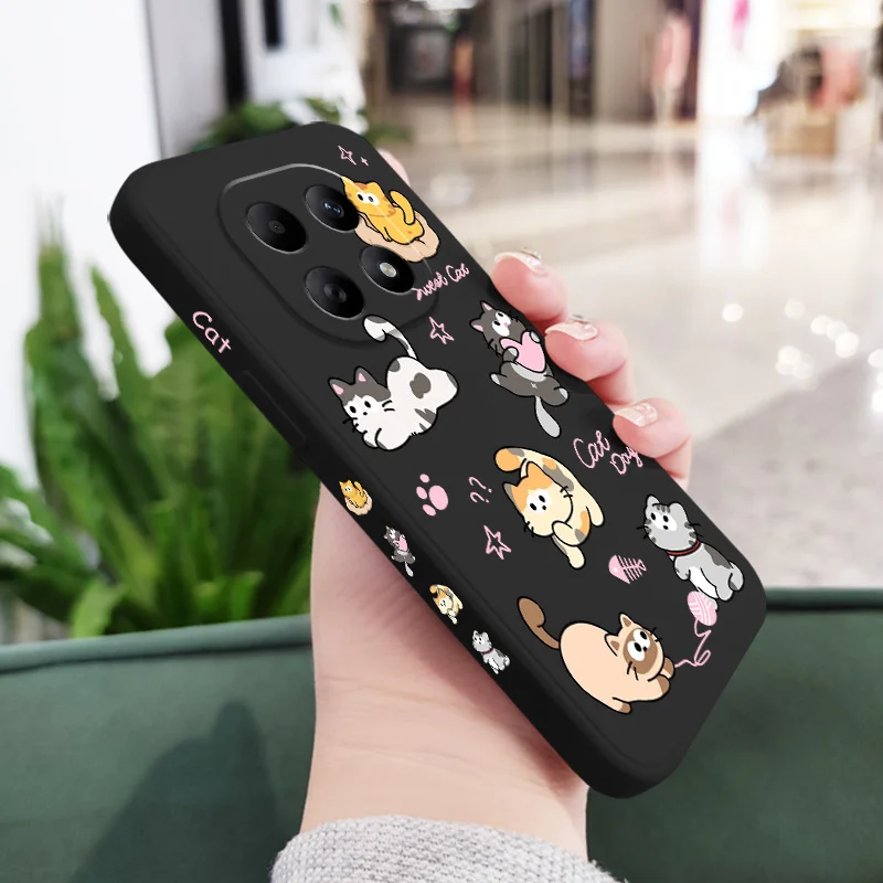 Cat String Ball Liquid Silicone Soft Phone Case