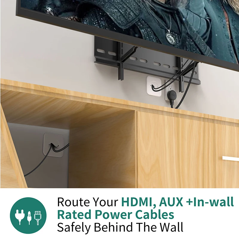 LINGYOU Wall-Mounted TV Cord Hider with Cable Organizer Kit - DIY