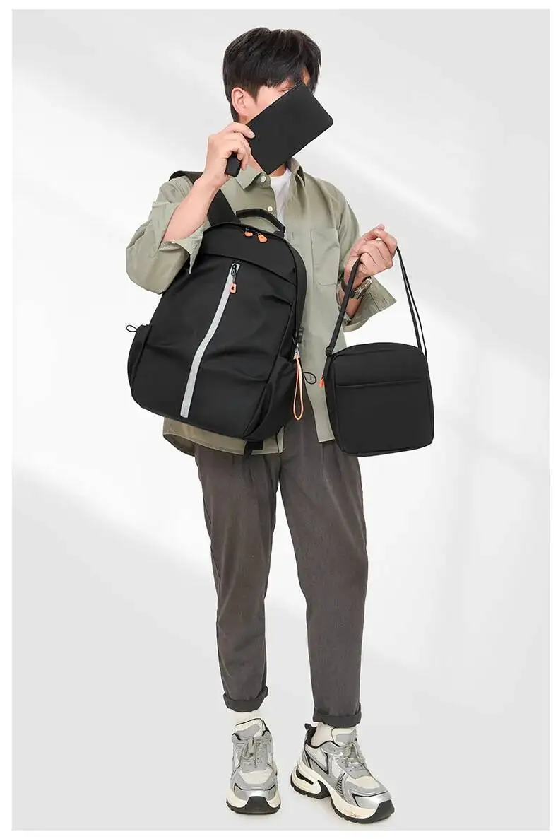 Teenager Casual Sport Schultaschen-Set für Männer und Frauen, großes Fassungsvermögen, dreiteilige Pendelschulter, Doppeltaschen für die Schule und – Detail 23