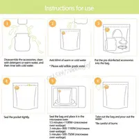 Pack of 10pcs Microwave Bags for Baby Bottle and Breast Part Toy Cleaning J60B