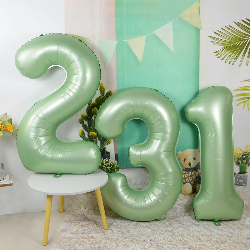 

40inch/Pc Olive Green Digital Aluminum Film Balloon Children's Birthday Party Festival Decor Baby Shower Aluminum Foil Balloon