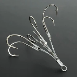 Premium Anti - Rust Six - Claw Anchor Hooks - Super Large Carbon Steel Fishing Hooks with Sixfold Barbs (SV30 silvery)