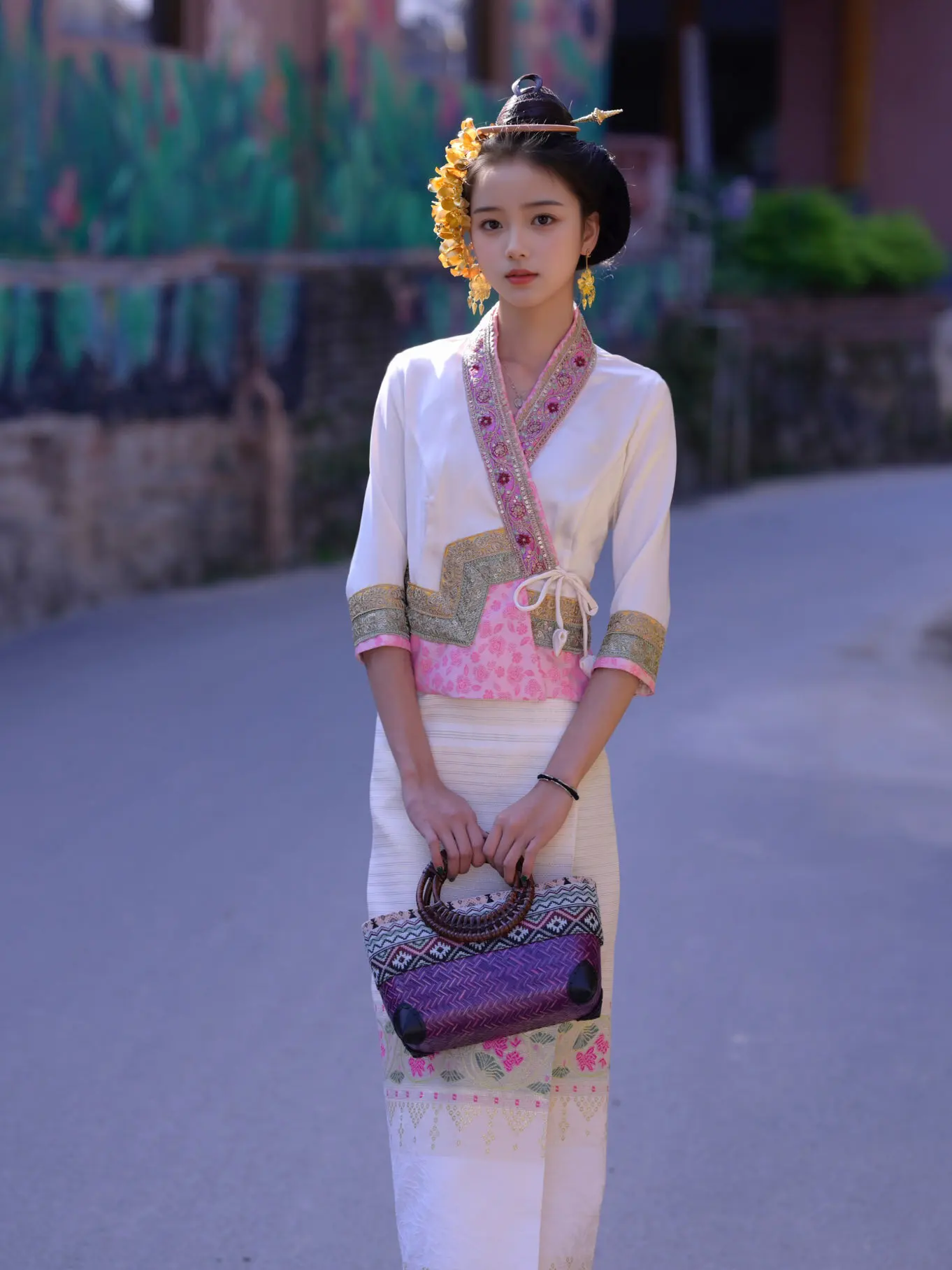 Dai women's top + skirt set ethnic Chinese ethnic style unique work tea tourismphotography holiday