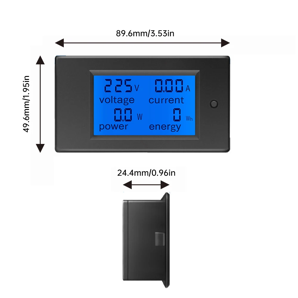 AC 80-260V 10A 100A LCD Digital Display Voltmeter Ammeter Wattmeter Voltage Current Power Energy Meter 110V 220V