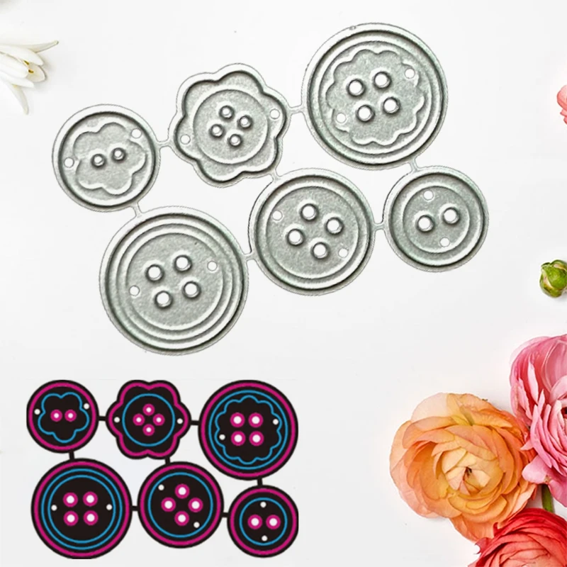 Metal Cutting Dies Craft Stencil Embossing Cutting Die Cutting Dies Button Cutting Dies Metal Stencil Template Mold Carbon Steel Mould Embossing Craft Decoration for Home School Supplies