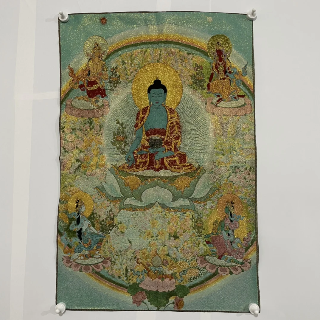 

Free Delivery China Elaborate Silk Embroidery Luck“Bodhisattva Buddha”Geomantic Thangka Painting Mural Household Decoration#72