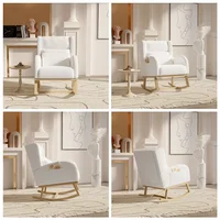 Anajqaqia Teddy Плюшевое кресло-качалка с поясом, белое — изображение 5