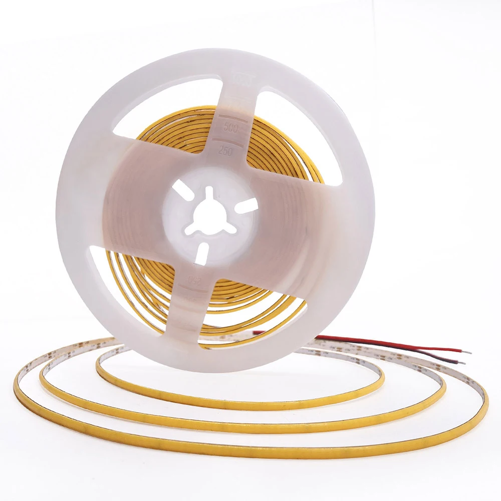 슈퍼 슬림 COB LED 스트립 조명, 2.7mm, 12V, 5V, 480LEDs/m, 거실 침실 오토바이 바, 자동차 조명 리노베이션 장식
