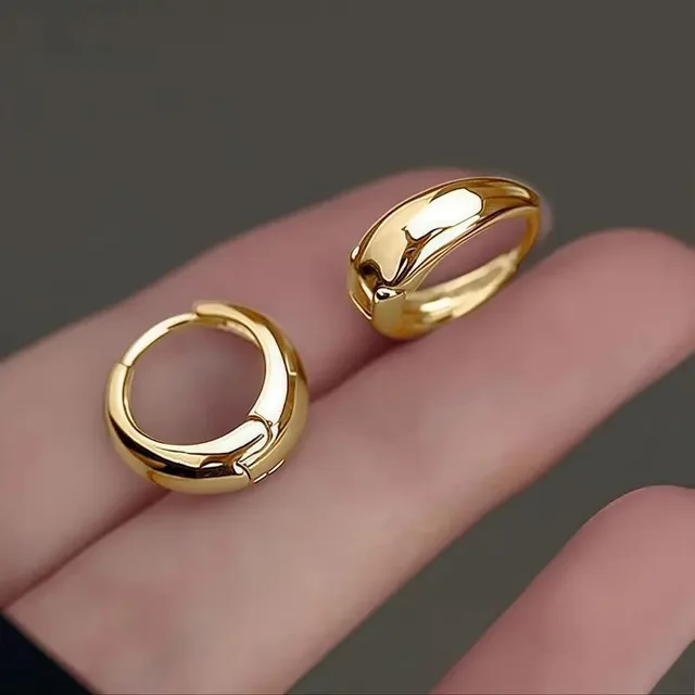 Petites boucles d'oreilles en argent Sterling 925 pour femmes, Vintage, Simple, brillant, épais, rond, cercle, hypoallergénique, bijoux cadeaux