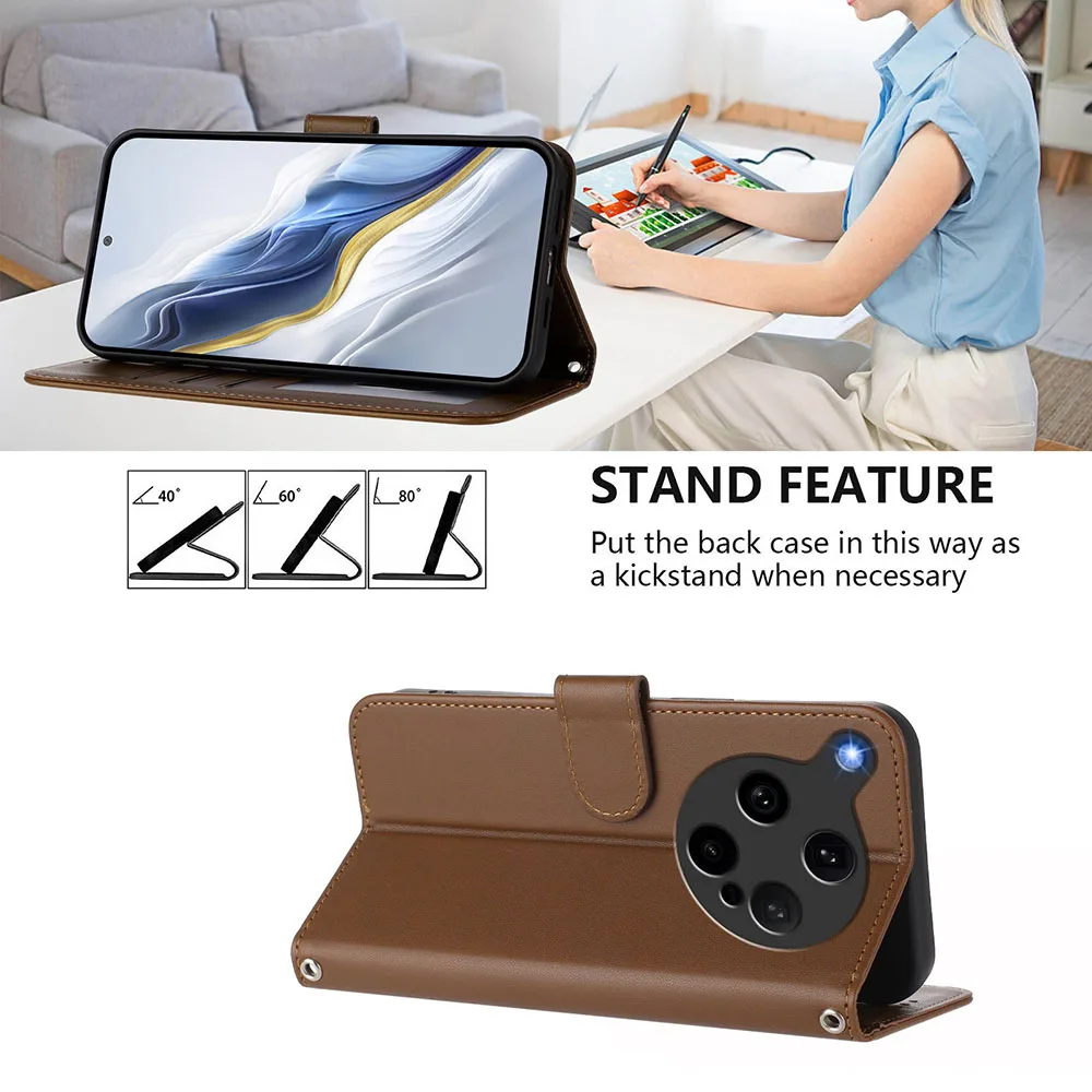 Sleek Solid Color Leather Flip Wallet Phone Case