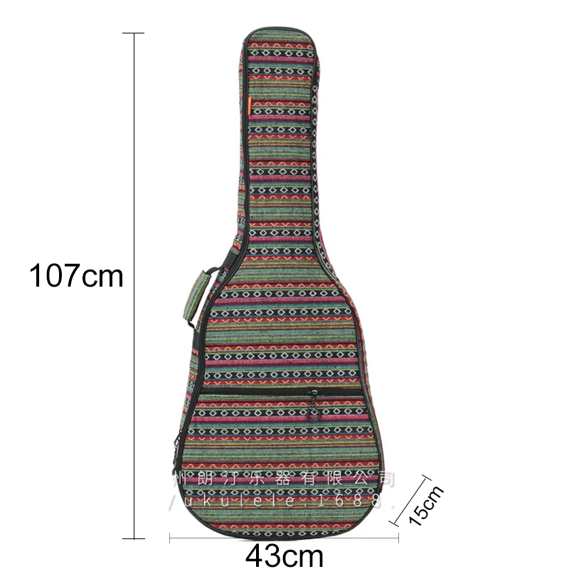 40/41 Inch Guitar Case Bohemian Style Knitted Guitar Bag Nylon Storage Double Straps 10mm Thicken Padded Cotton Backpack