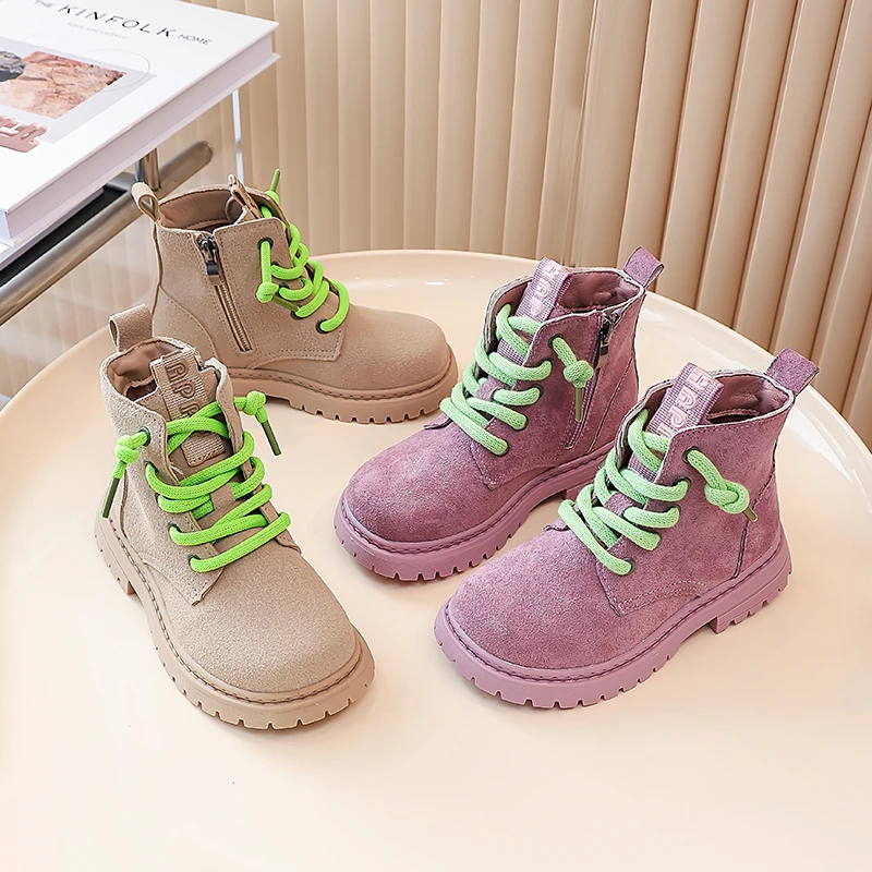 Leather Ankle Boots for Kids Autumn Non Slip Casual