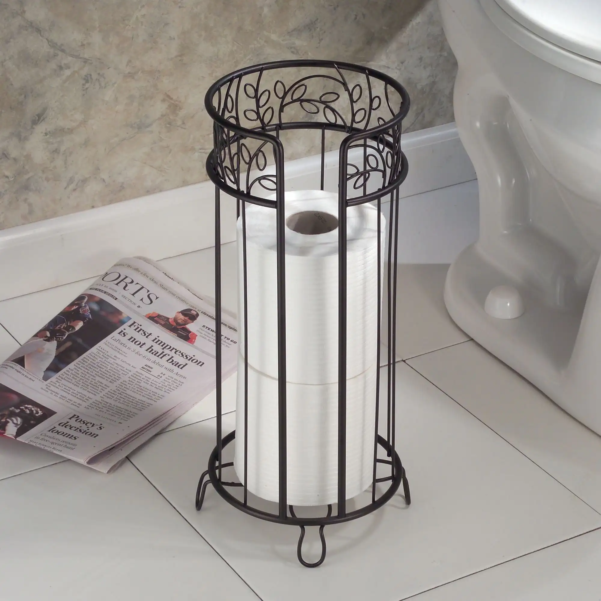 

iDesign, Bronze Steel Toilet Paper Storage Reserve
