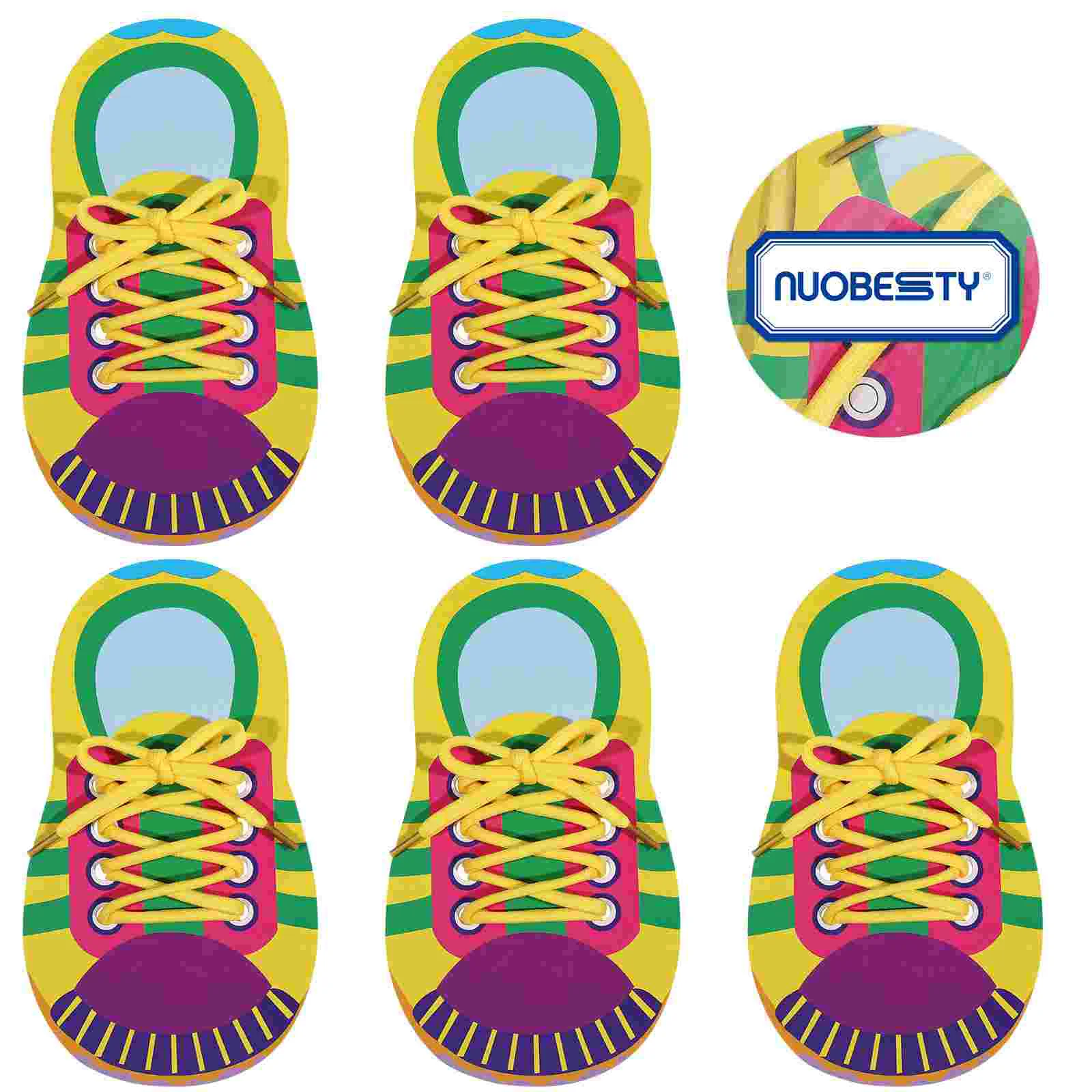 

5 Sets Shoelace Toy Threading Toys Lacing Teaching Laces Tie-up for Kids Practice Shoelaces Aids Learn Shoes