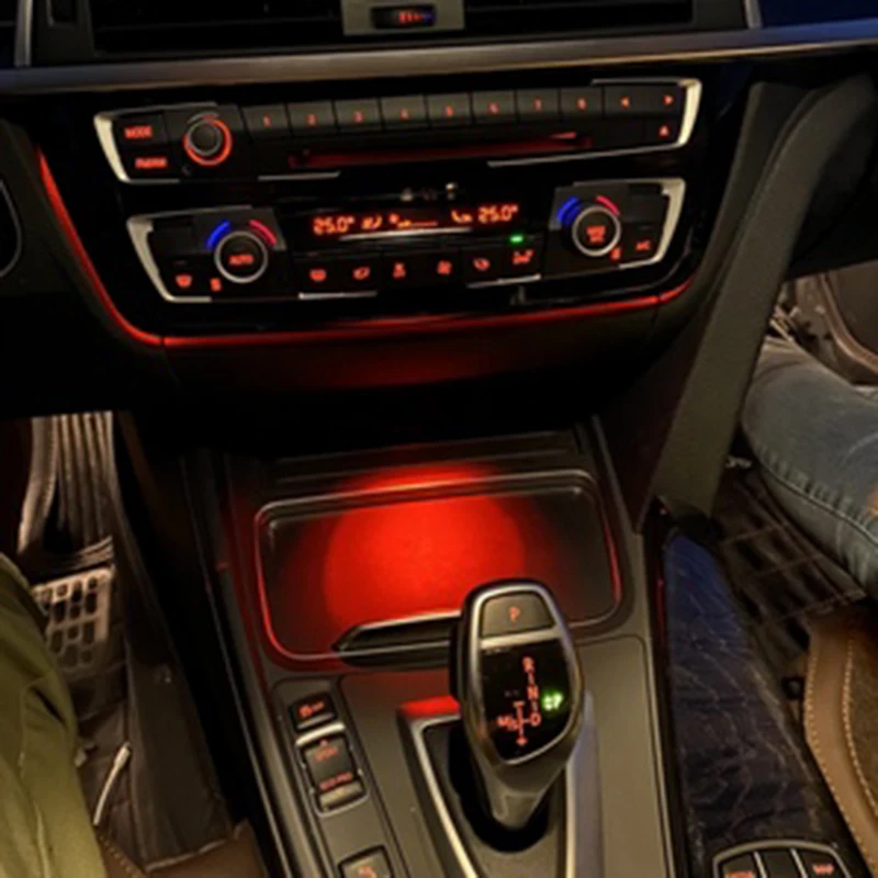 중앙 컵 홀더 재떨이 주변 조명 업그레이드 BMW F30 F32 F34 3 4 시리즈 자동차 인테리어 재떨이 조명 장식 램프