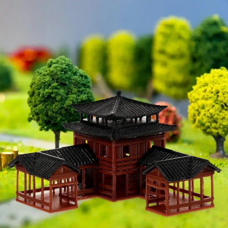 Description Picture 6 of itemMicro Landscape Garden Yard Decorations Desktop Chinese Inn Model Home Train Household Crafts Plastic Ancient Building Figurine
