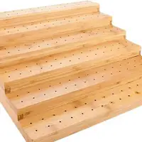 Bamboo Skewer Rack Display Stand 180-Hole Design 6 Layers Eco-Friendly Easy Assembly Appetizer Skewers Food Stand Kitchen 2
