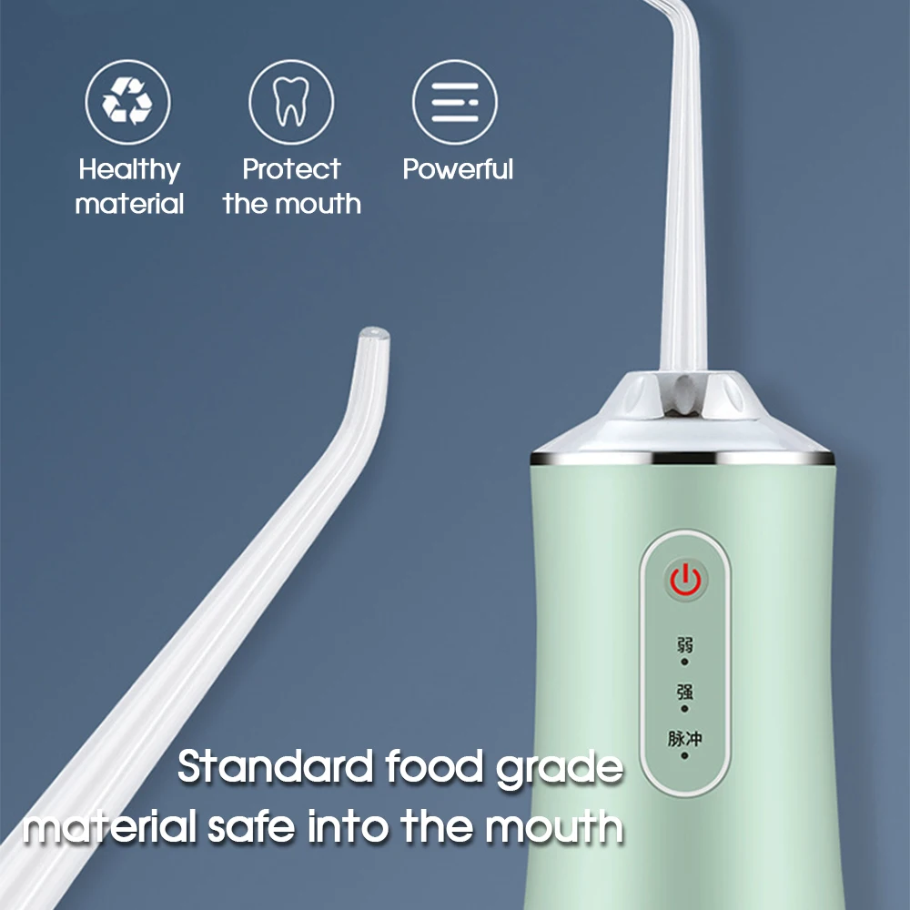 Oral Irrigator Portable Dental Water Flosser USB Rechargeable Water Jet Floss Tooth Pick 4 Jet Tip 220ml 3 Modes oral irrigator dental cleaner water flosser