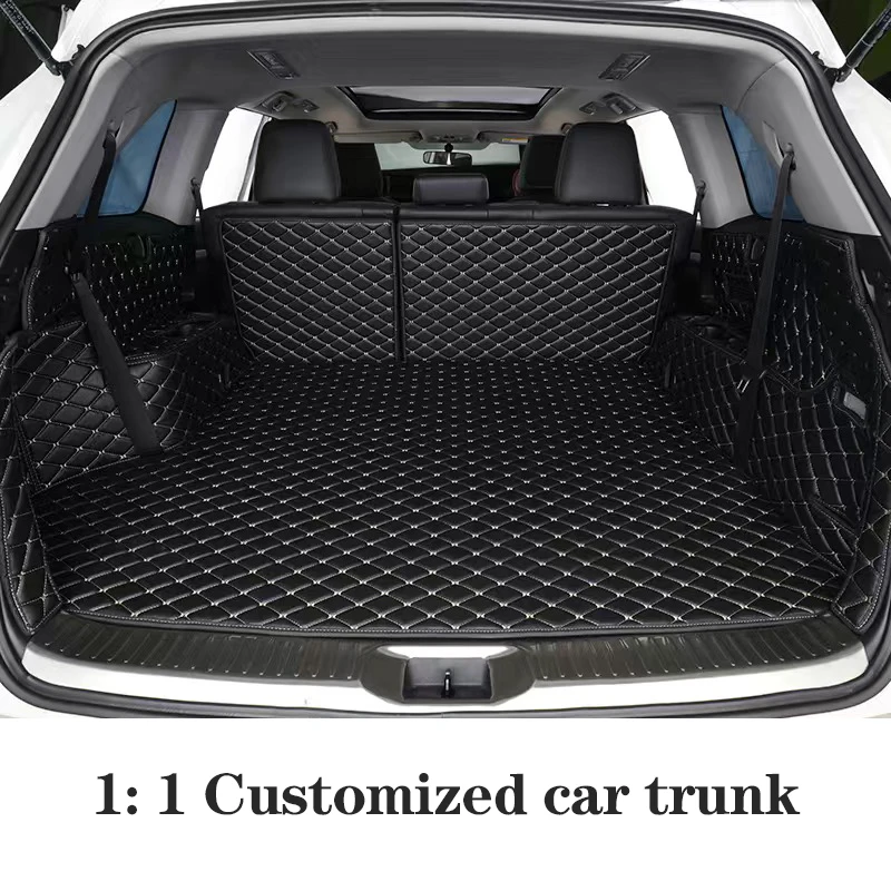 

Leather Car Trunk Mat For Hyundai Palisade 2021-2023 Full Coverage Custom Auto Interior Accessorie Styling Anti-Slip Waterproof