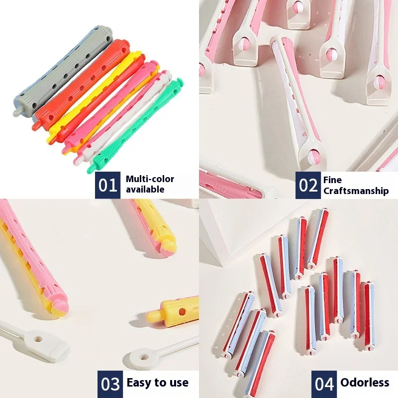 Hair Rollers 12Pcs Hair Perm Rods Set Curlers Cold Wave Rods For Women Long Short DIY Hairdressing Styling Tools Cold Wave hair styling tool hair curling tools