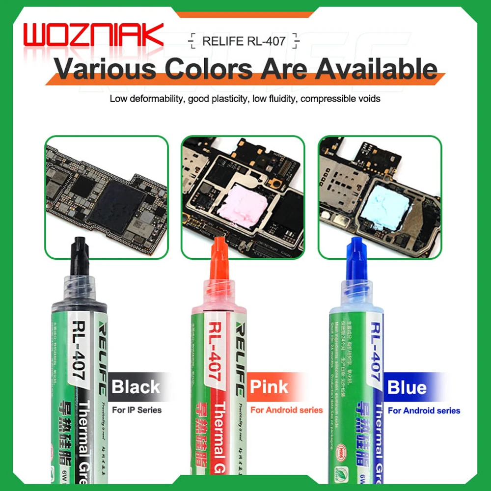 RELIFE RL-407 Thermal Conductive Silicone Grease /6W/20G CPU/Graphics Card IPHONE/Android Phones Laptops and Desktops mobile phone repair tools kit,mobile phone repair tools