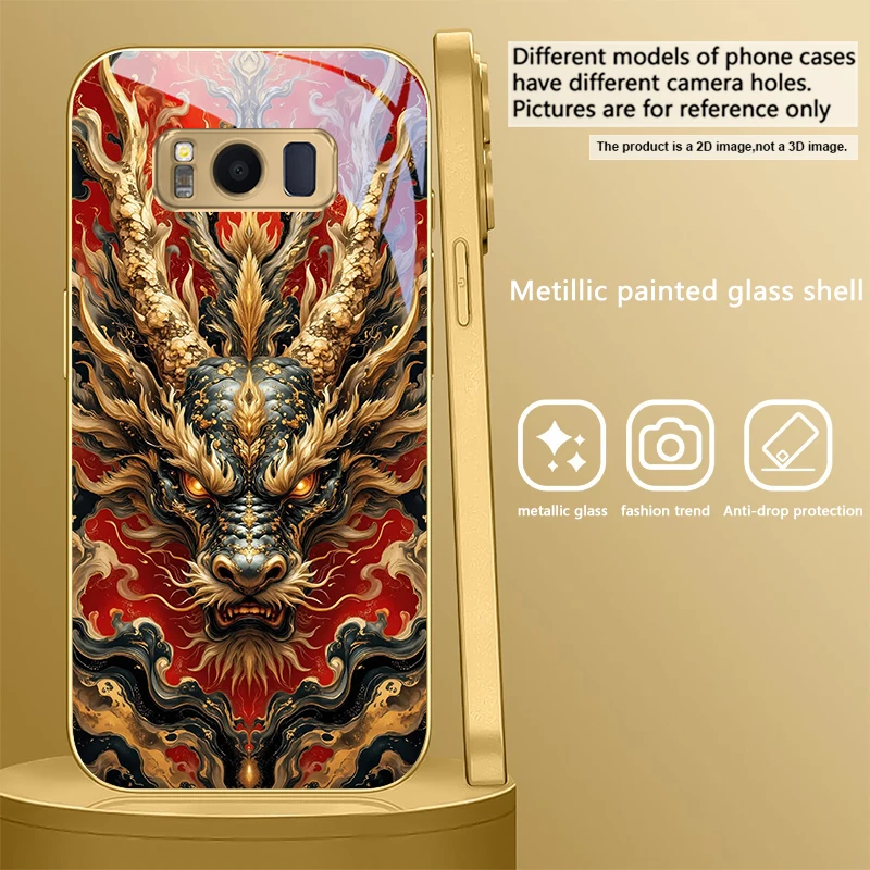 Majestic Golden Eastern Dragon Glass Phone Case